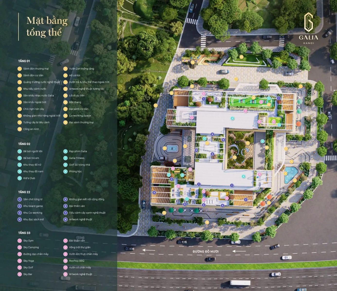 Mặt bằng tiện ích Galia Hà Nội